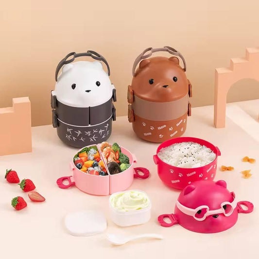 Cute Teddy Bear Lunch Box Thermoware Lunch Box Sets