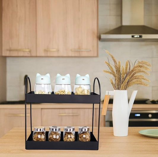 Erios 2-Tier Kitchen Organizer | Kitchen Storage Rack, Kitchen Counter top Organiser Storage Shelf for Home Kitchen and Bathroom