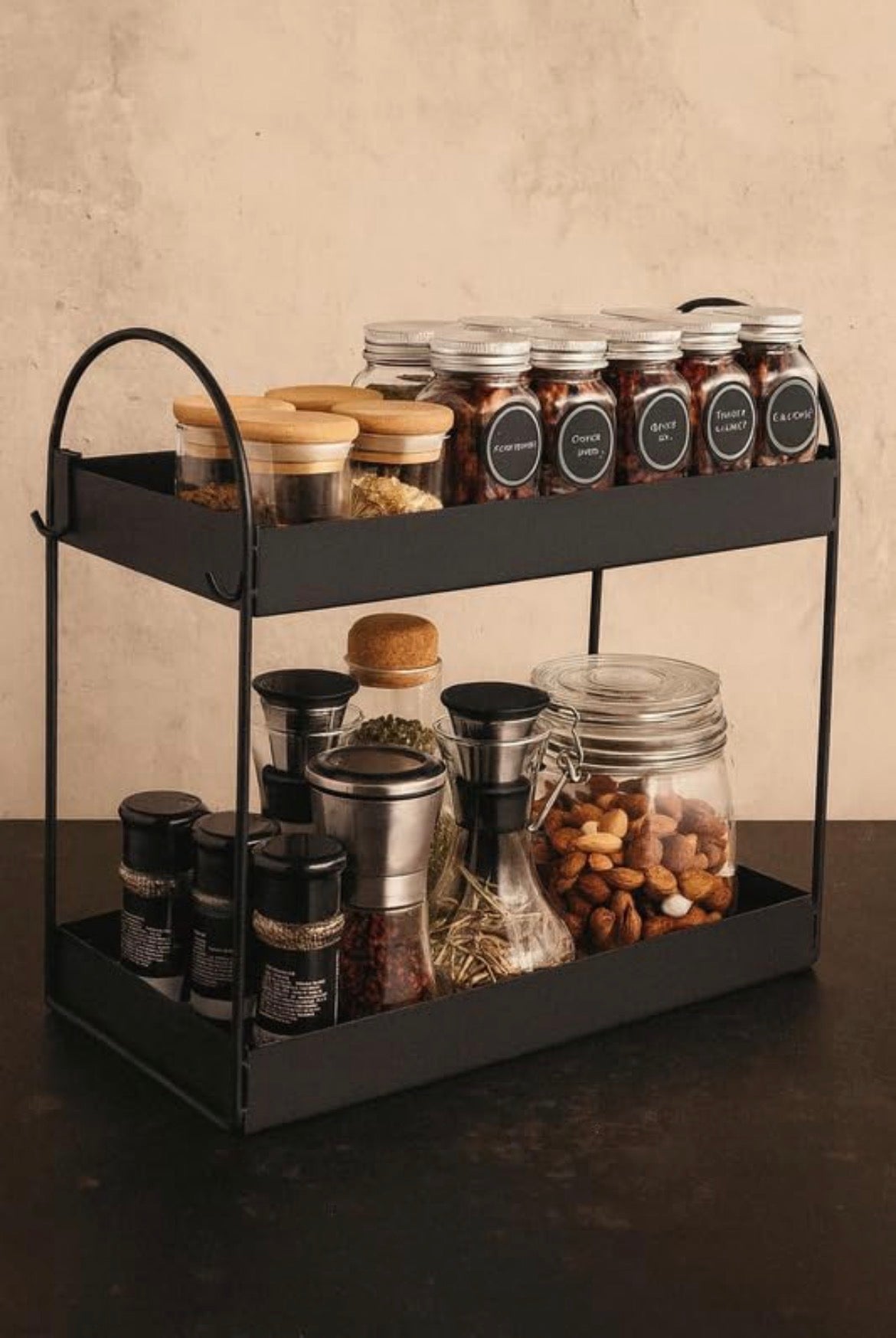 Erios 2-Tier Kitchen Organizer | Kitchen Storage Rack, Kitchen Counter top Organiser Storage Shelf for Home Kitchen and Bathroom